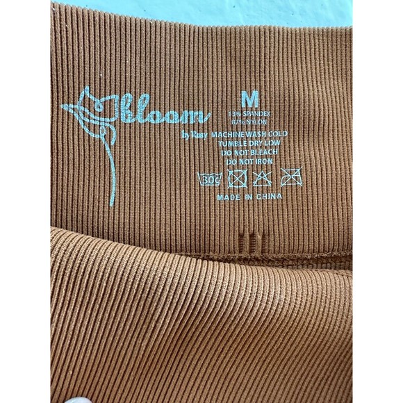 Bloom Burnt Orange Ribbed High Waisted Leggings - Picture 5 of 8